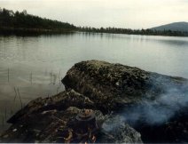 Lipaní jezero - západ od Jokkmokku