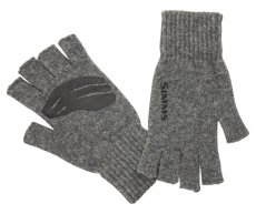 Rybářské rukavice Simms Wool 1/2 Finger Glove Steel
