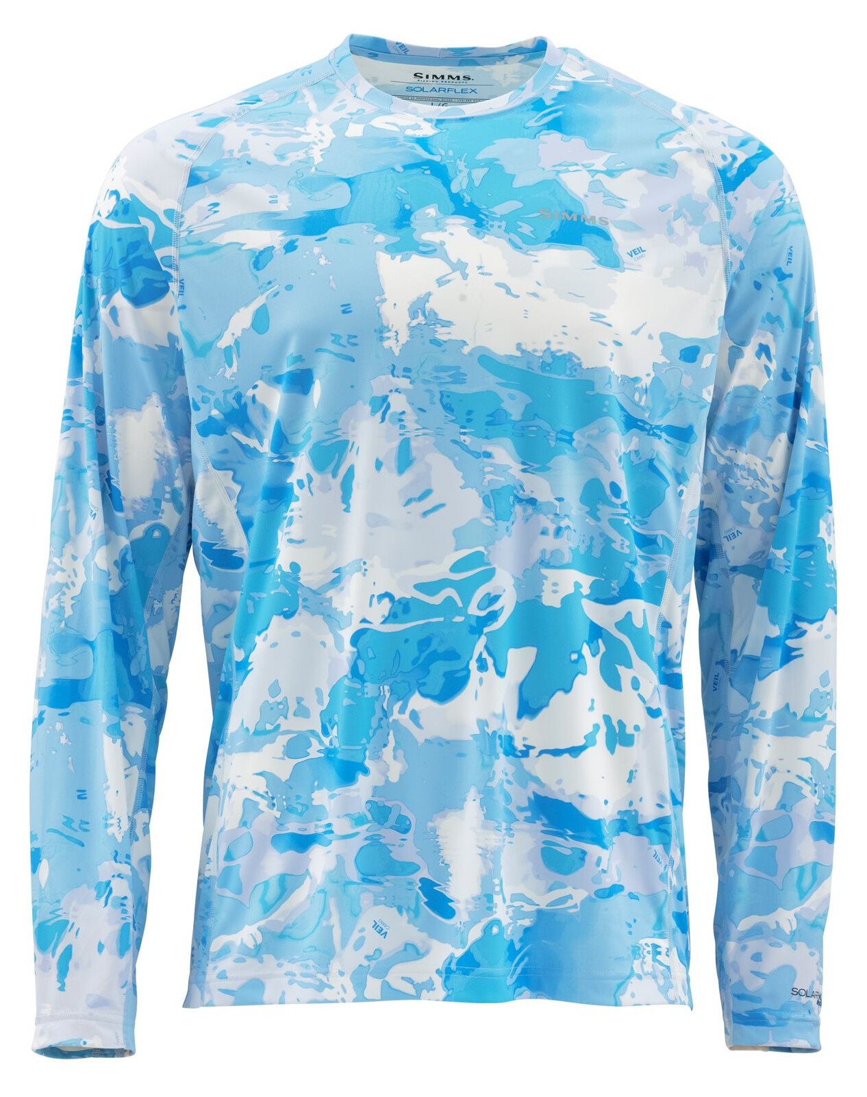 UV triko s dlouhým rukávem Simms SolarFlex Crewneck Prints Cloud