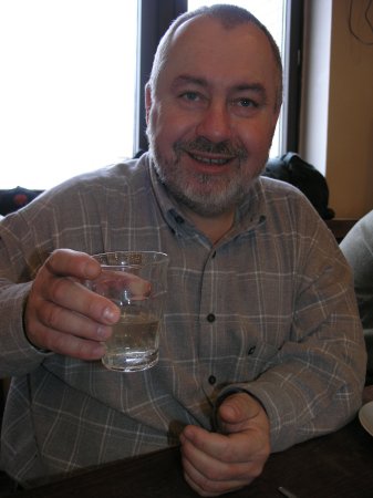 Václav Liška s minerálkou