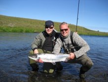 Fishing mates with a fresh fish