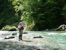Author in Baca river