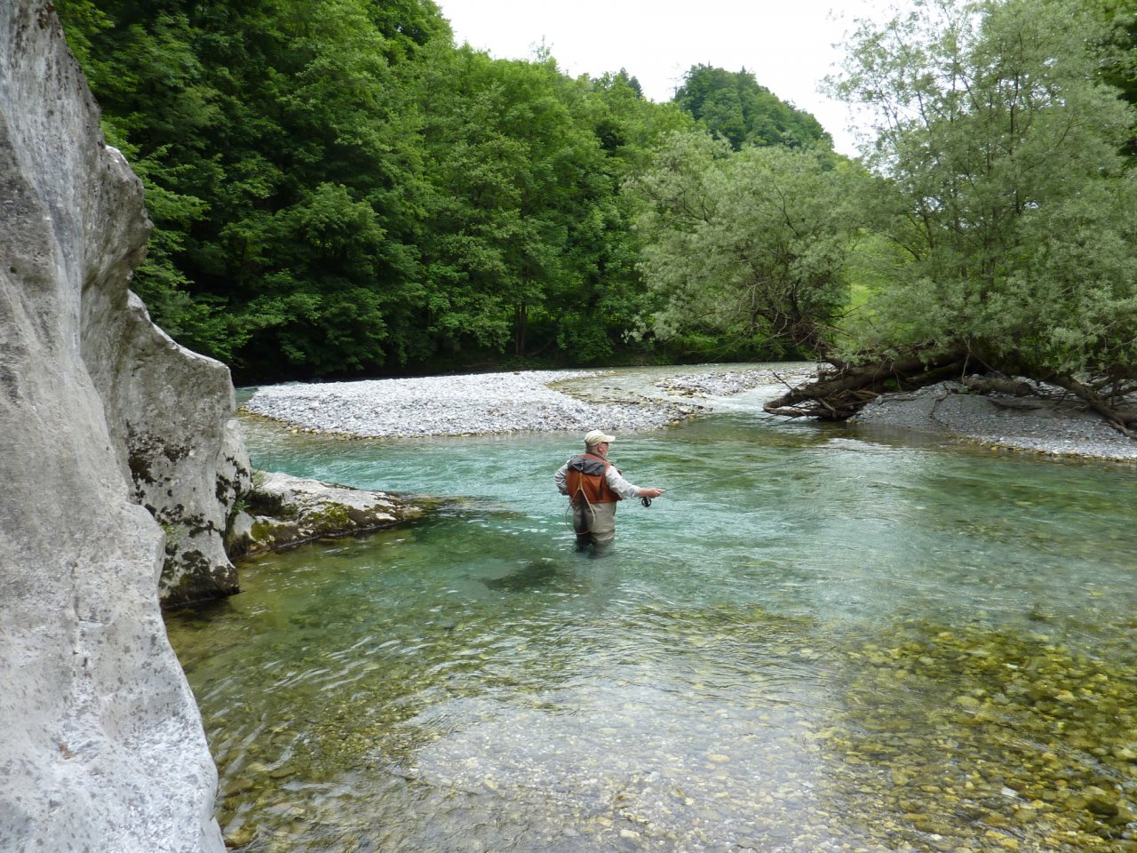 Author in Baca river