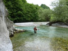 Author in Baca river