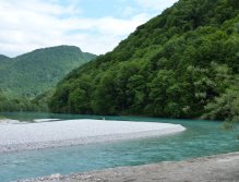 Tolminka river meets Soca river