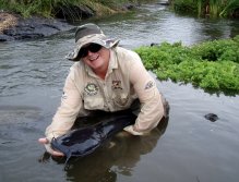 Releasing Mr Whiskers in a side channel