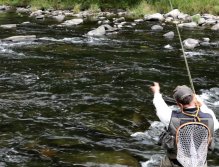 French/Spanish Style, Leading the Flies; Aaron calls attention to the arc formed by the leader during the drift