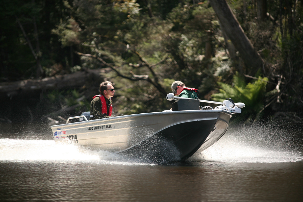 Boats are the only means of getting around on the large rivers of the West