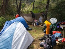 Setting up camp on the West coast