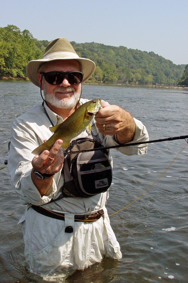 Author with small mouth bass.