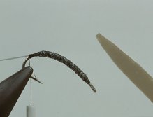 Step3 SSecure the underbody well with thread and lacquer to be sure the materials will be not twist around the hook shank when the fly is finished