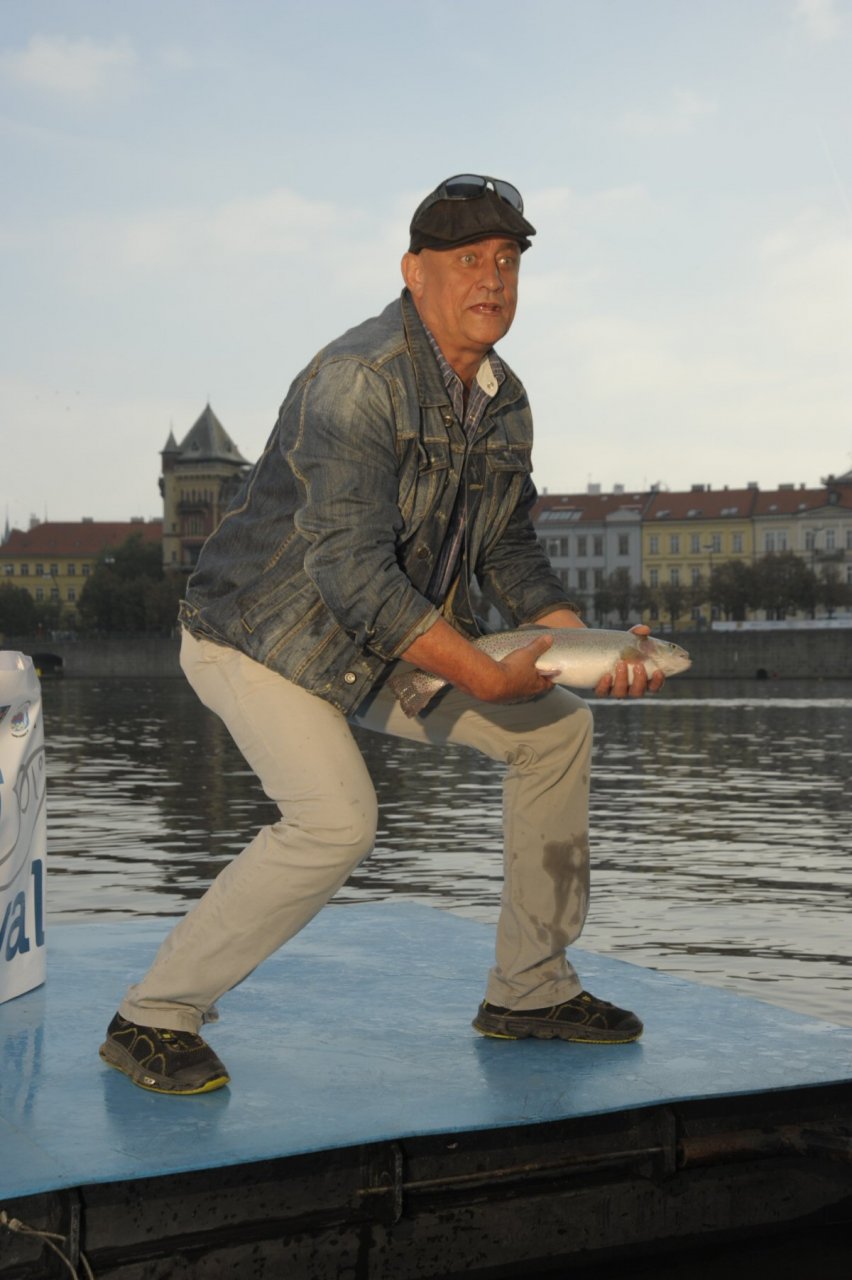 Local Celebrity Richard Tesarik with the fish