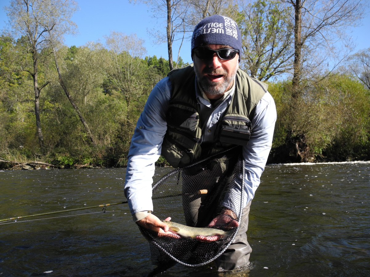 Brown trout caugth on a streamer