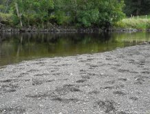 Slow water, hidden deep hole