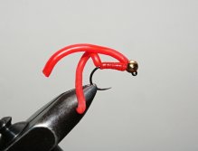 Gold Head Red Worm Jig - Velice úspěšný vzor na potočáky a duháky!