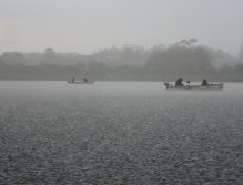 Déšt při muškaření na Pitsford Water