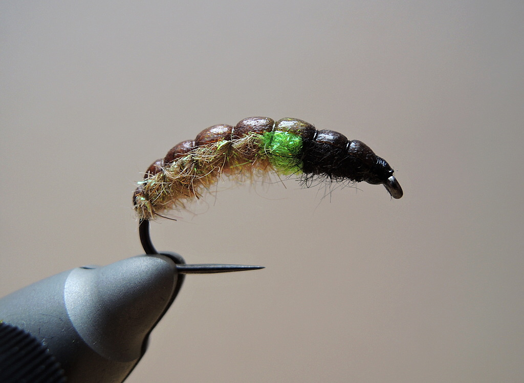AR Chartreuse Heart Caddis Larva