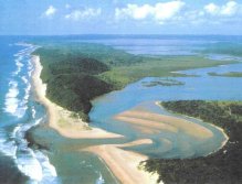 View from above of the shallow channel