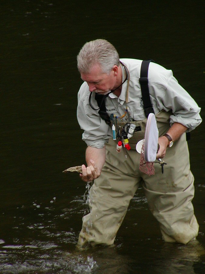 Charles searching for aquatic life