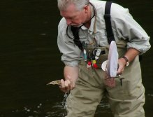 Charles searching for aquatic life