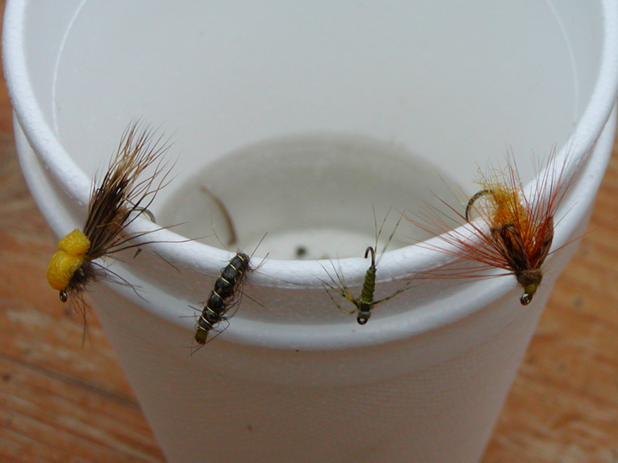 Matching the Hatch flies tied by Jarles during the event