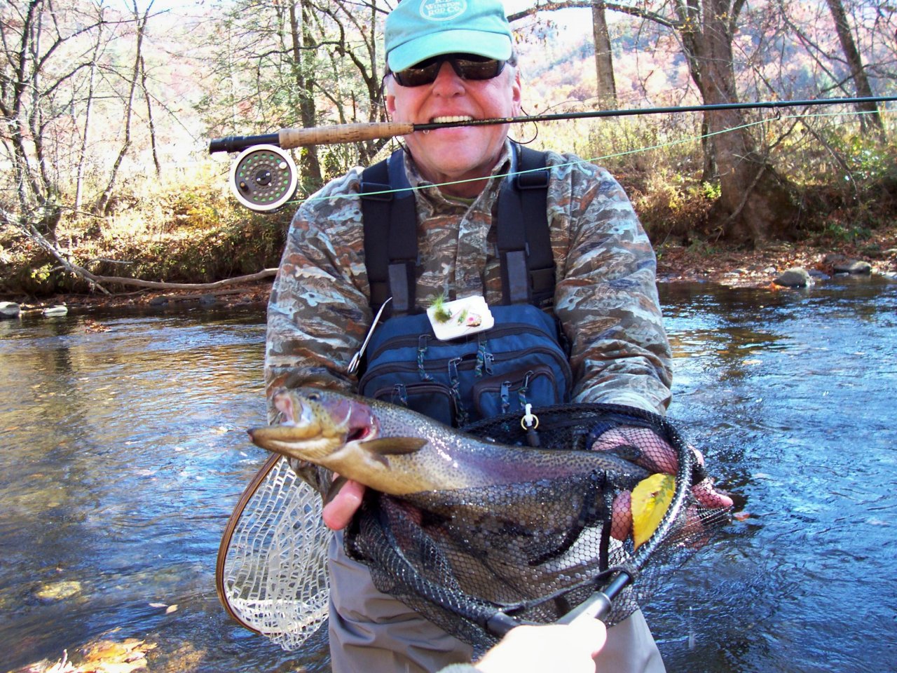 Steve "NightCrawler" Patterson with a nice rainbow trout, Raven's Fork