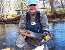 Steve "NightCrawler" Patterson with a nice rainbow trout, Raven's Fork