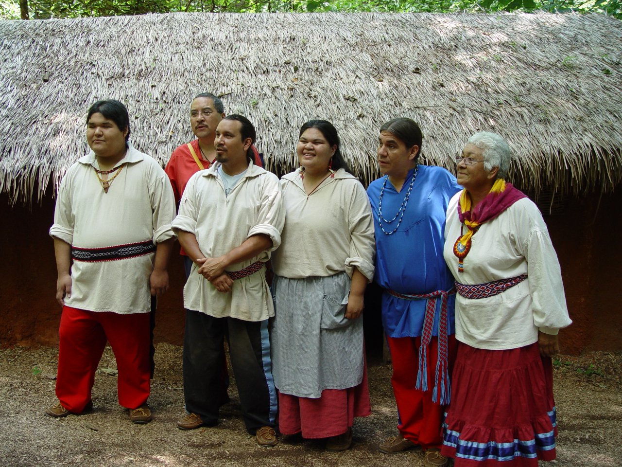 Cherokees in traditional clothing