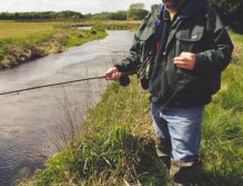 Bank fishing, Grinsted River