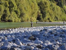 Flyfishermen at the Soca river in October