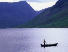 Trout fishing on Loch Lee at the head of Glen Esk