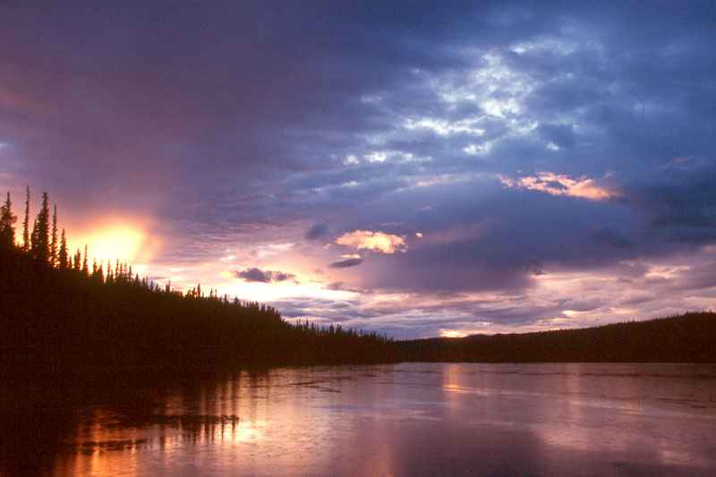Sunset over Teslin River