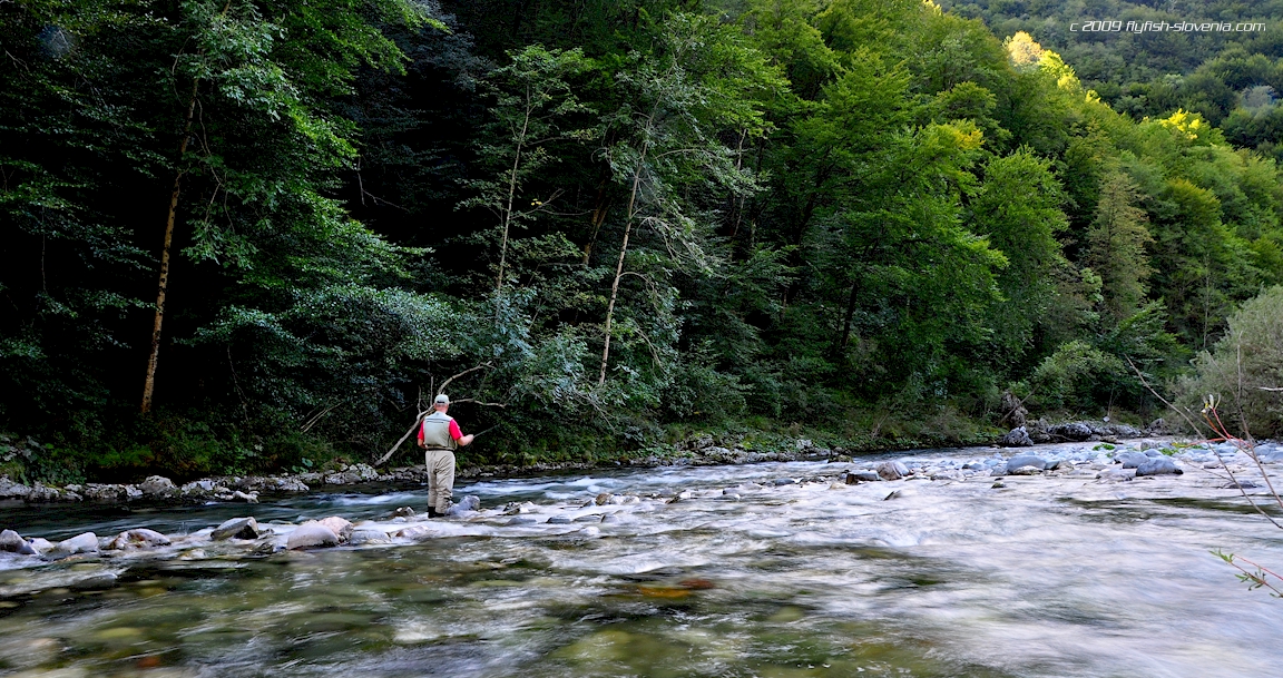 Late afternoon at the Idrijca river