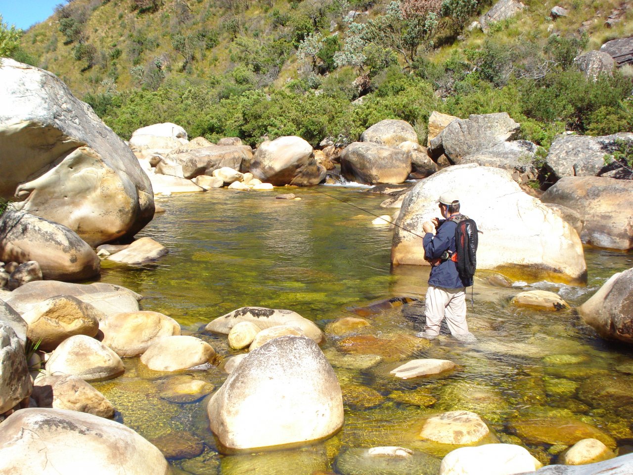 Changing to a weighted nymph, to catch a fish, feeding deep in a deep run