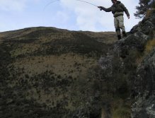 A 5lb brown threatens to pull the author into the river!