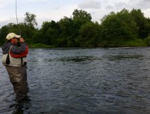 Zdolávání ryby na Váhu