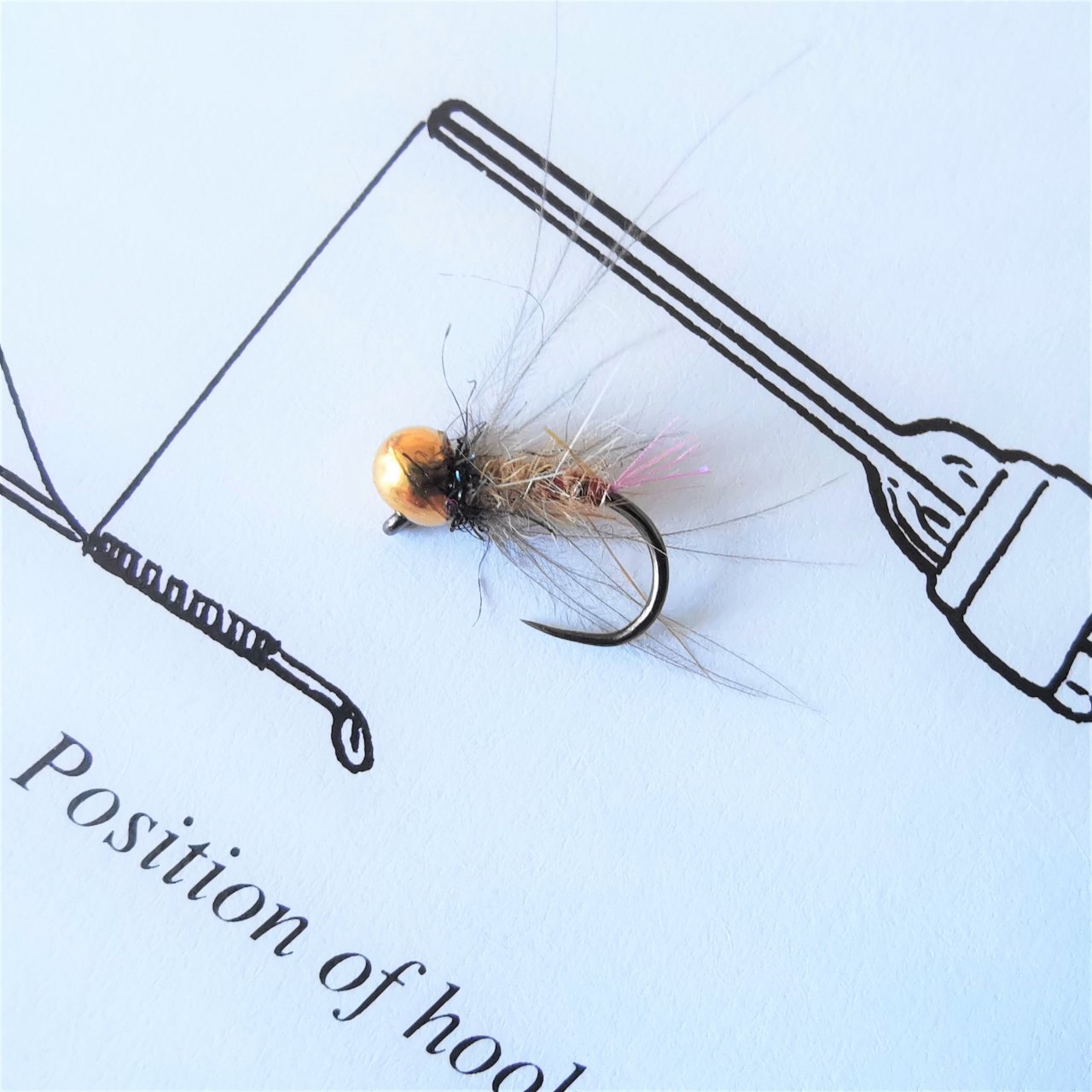 Jednoduch� nymfa s hlavi�kou JIG OFF Kn�pek Hooks