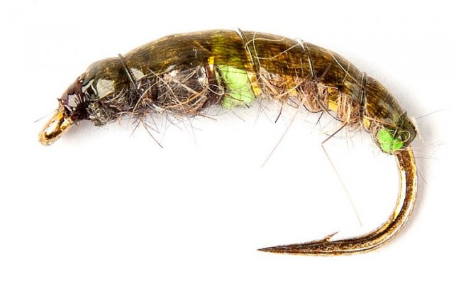 �esk� tungstenov� nymfa s fluo zelen�m srd��kem �esk� tungstenov� nymfa s fluo zelen�m srd��kem, vel. 10