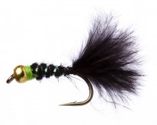 Klasická černá lura se zlatým korálkem