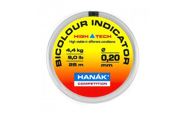 Dvoubarevn indiktor Hank Competition Bicolour Indicator Fluo Line 25 m Dvoubarevn indiktor Hank Competition Bicolour Indicator Fluo Line 25 m - 0,15 mm, 2,4 kg