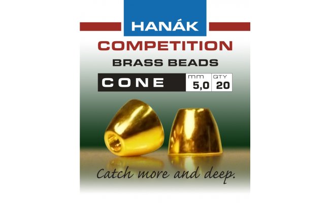 Konick� hlavi�ka  Han�k Competition CONE zlat� K�nick� hlavi�ka Han�k Competition CONE zlat� 5,0 mm, 20 ks