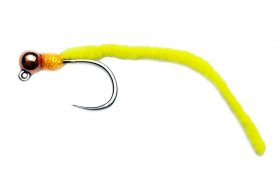 Micro-Chenille Worm Jig s mdnou hlavikou fluo lut Micro-Chenille Worm Jig s mdnou hlavikou fluo lut, vel. 14