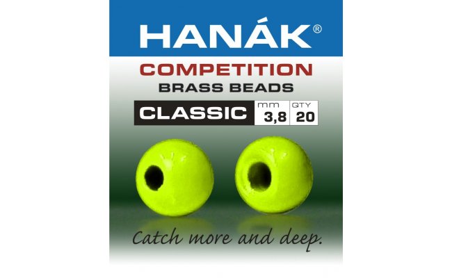 Mosazn hlavika Hank Competition CLASSIC fluo chartreuse Mosazn hlavika Hank Competition CLASSIC fluo chartreuse 2,0 mm, 20 ks