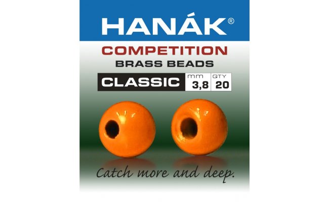 Mosazn hlavika Hank Competition CLASSIC fluo oranov Mosazn hlavika Hank Competition CLASSIC fluo oranov 2,0 mm, 20 ks