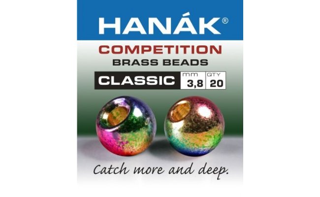 Mosazn hlavika Hank Competition CLASSIC metalick duhov Mosazn hlavika Hank Competition CLASSIC metalick duhov 2,0 mm, 20 ks