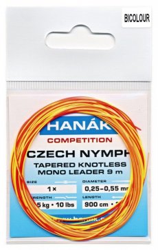 Monofiln mukask nvazec Hank Competition Czech Nymph ujman bezuzlov 9 m