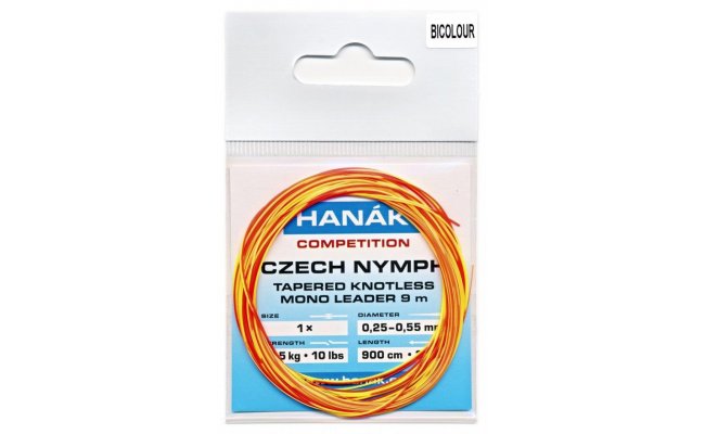 Monofiln mukask nvazec Hank Competition Czech Nymph ujman bezuzlov 9 m Monofiln mukask nvazec Hank Competition Czech Nymph ujman bezuzlov 9 m - bicolour