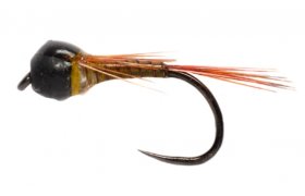 Nymfa Perdigon s ernou hlavikou olivov B/P Nymfa Perdigon s ernou hlavikou olivov B/P, vel. 12