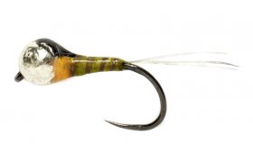 Nymfa Perdigon se stbrnou hlavikou a oranovm zhlavm B/P Nymfa Perdigon se stbrnou hlavikou a oranovm zhlavm B/P, vel. 14