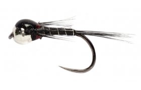 Nymfa Perdigon se stbrnou hlavikou ern B/P Nymfa Perdigon se stbrnou hlavikou ern B/P, vel. 12